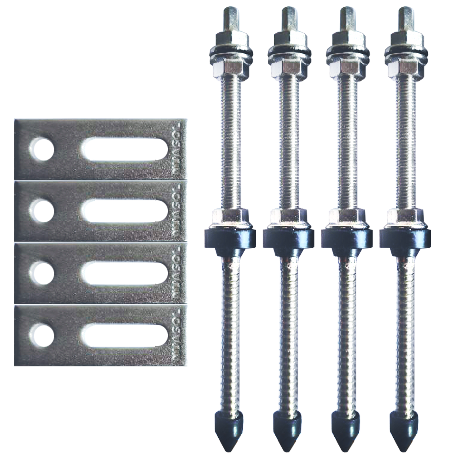 Stockschraube (Solarbefestiger inklusive Dichtungsring und Muttern) 122mm